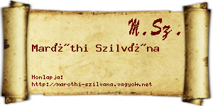 Maróthi Szilvána névjegykártya